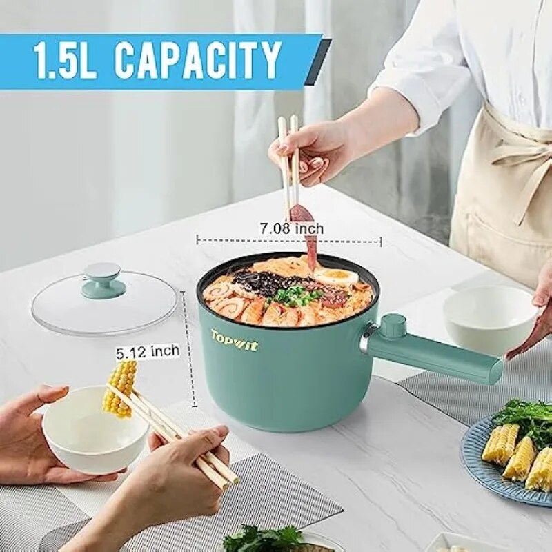 Topwit Hot Pot Electric, 1.5L, Portable Non-Stick Frying Pan